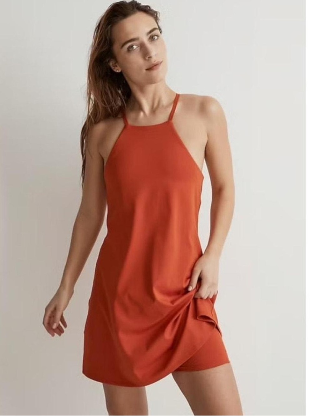 Madewell Rust Halter Mini Dress